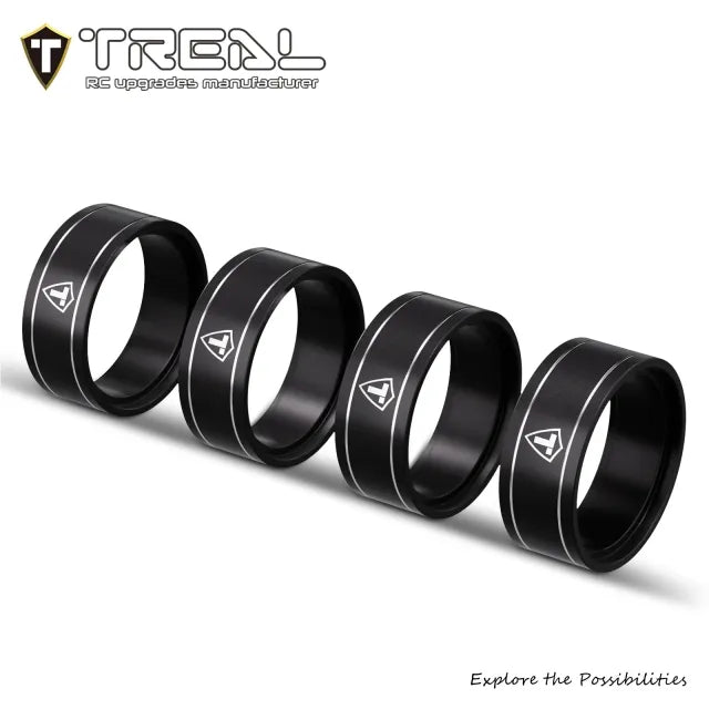 TREAL Aluminum Center Rings (4pcs) 12mm Width for 1.0 Beadlock Wheels (New Version)