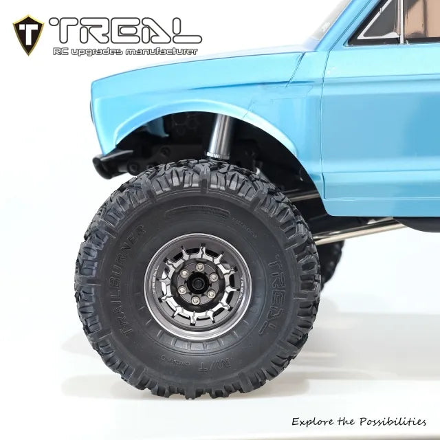 TREAL 1.9" Beadlock Wheel Rims (4pcs) for 1:10 RC Crawler Axial SCX10 III SCX10 II TRX-4 RC Car -Type M (v2)