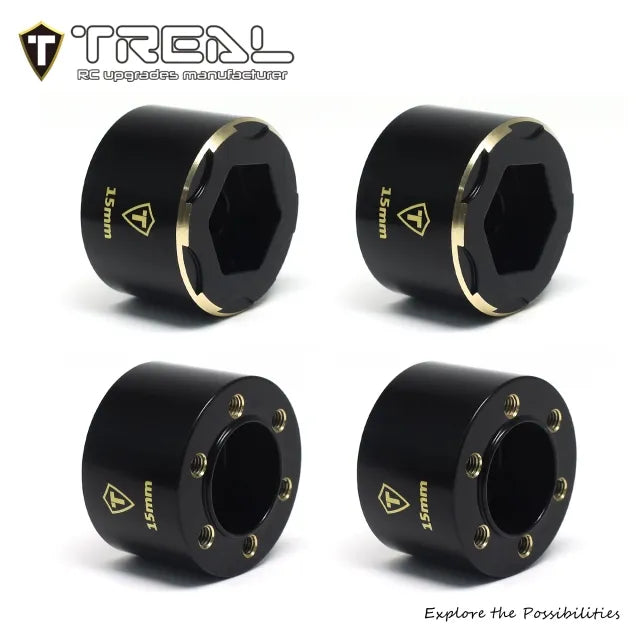TREAL 2.2 Wheel Hubs Brass Weights 9mm/12mm/15mm Widen Adapters Compatible with 1/10 RC Crawlers