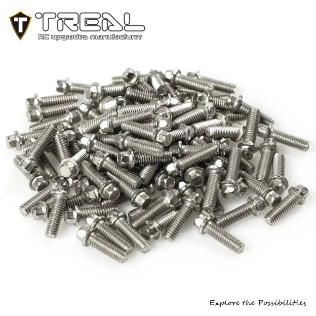 Treal 1.9 beadlock wheel Steel Scale Hex Head Screws 100pcs-Pack