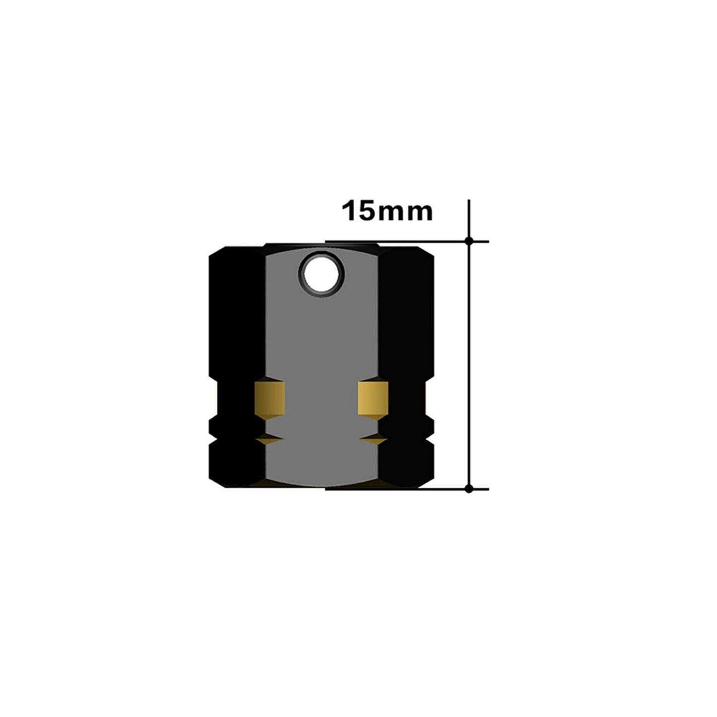 TREAL Brass 12mm Wheel Hex Adapters Extended(4pcs) for 1/10 RC Crawler Axial SCX10 PRO SCX10 III, SCX10 II ,Capra (Height:15mm)