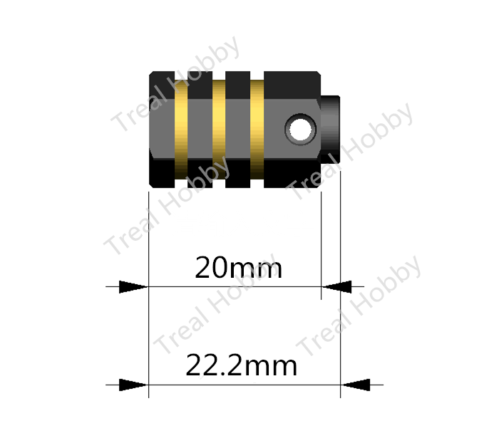 Treal Brass Extended Wheel Hubs Hex Pins Blackening 4pcs-Set for TRX-4 RC Car +15mm
