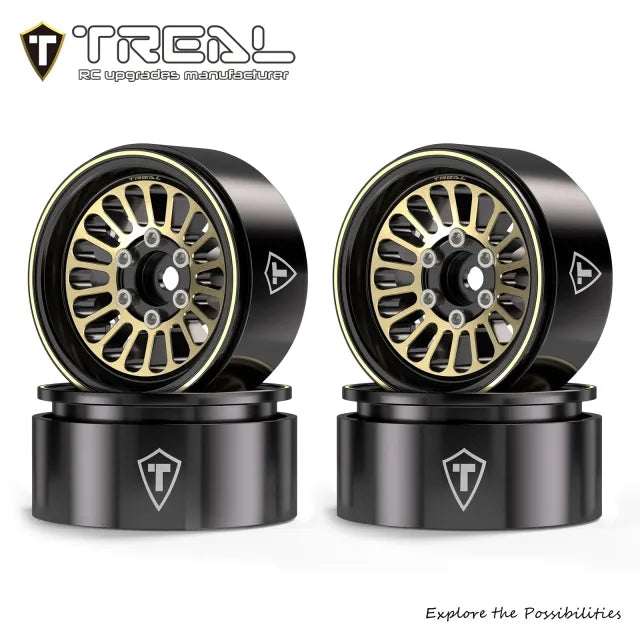 TREAL 1.9 Brass Beadlock Wheels Heavy Weights(215g/0.47lb per wheel) for 1/10 Scale Crawlers TRX4 SCX10 III Gen8 Ascent H10 VS4-10