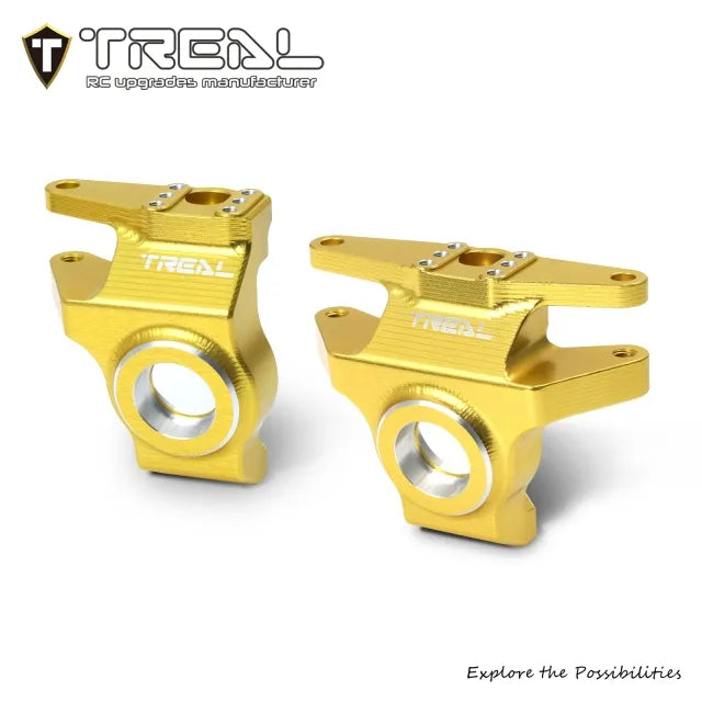 TREAL High-Strength 7075 Aluminum Front Knuckles (2pcs Set) CNC Machined Upgrades, Compatible with Vanquish H10 Optic RC Crawler