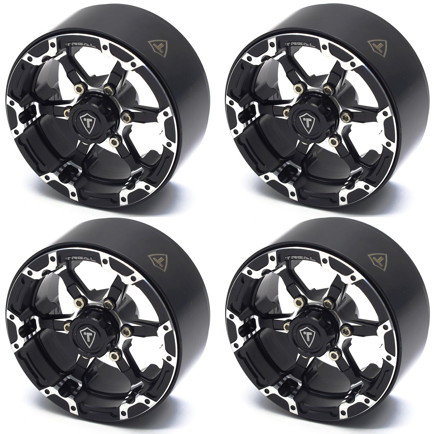 TREAL 1.9 Beadlock Wheels 1.9 inch Wheels (4P) CNC Machined for 1:10 RC Crawlers Type B