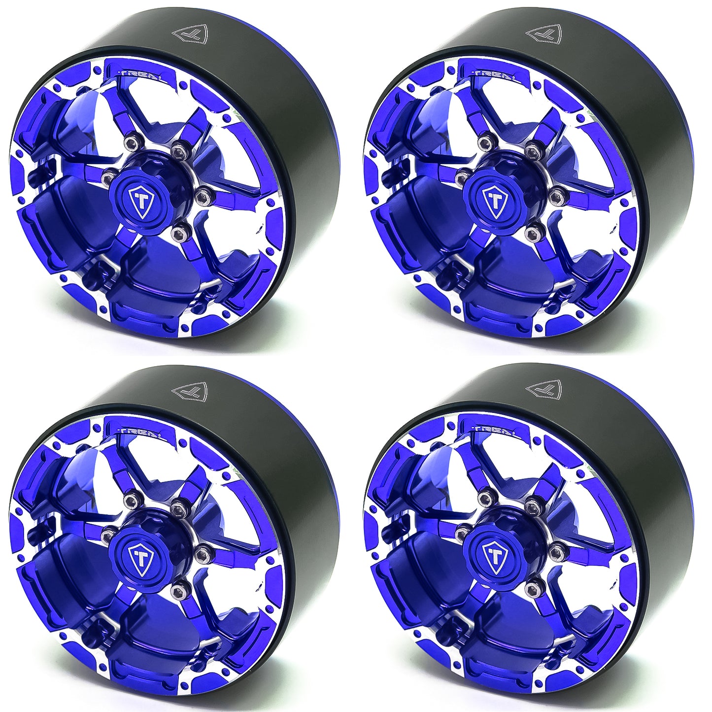 TREAL 1.9 Beadlock Wheels 1.9 inch Wheels (4P) CNC Machined for 1:10 RC Crawlers Type B