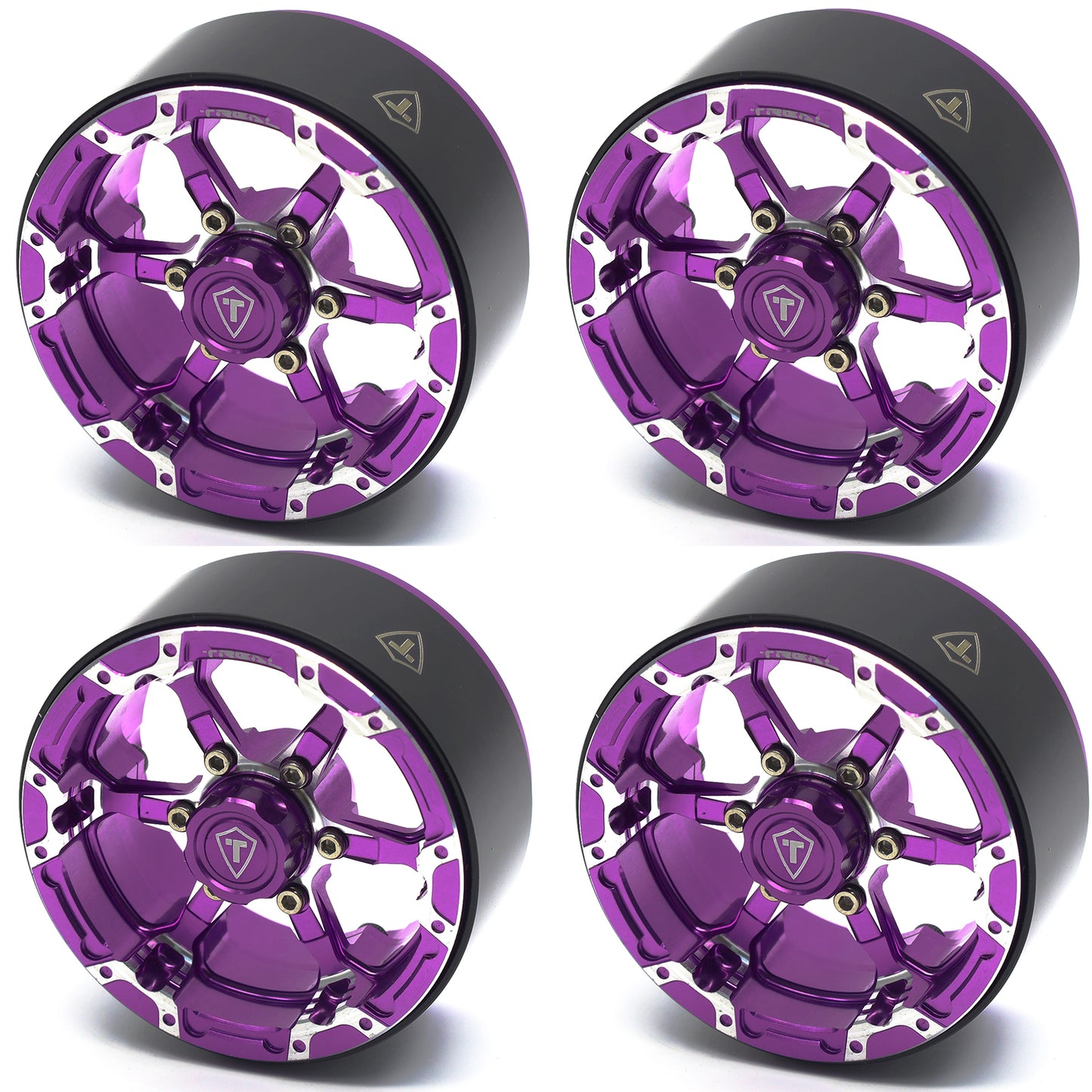 TREAL 1.9 Beadlock Wheels 1.9 inch Wheels (4P) CNC Machined for 1:10 RC Crawlers Type B