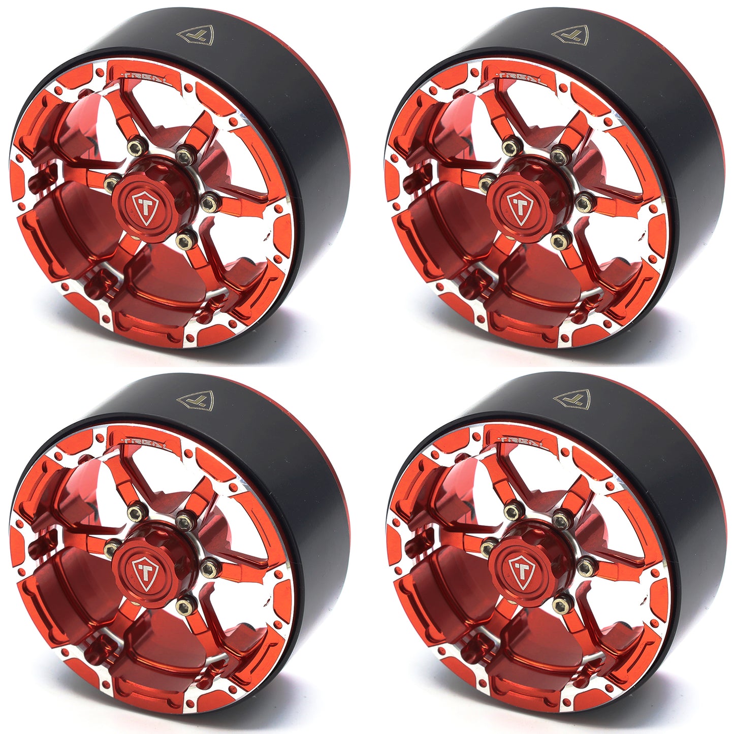 TREAL 1.9 Beadlock Wheels 1.9 inch Wheels (4P) CNC Machined for 1:10 RC Crawlers Type B