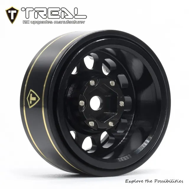 TREAL 1.0 Beadlock Wheels 12 Spokes Classic Rims (4P) for SCX24 AX24 FCX24 TRX4M 1/24 1/18 Crawler Car-Type I