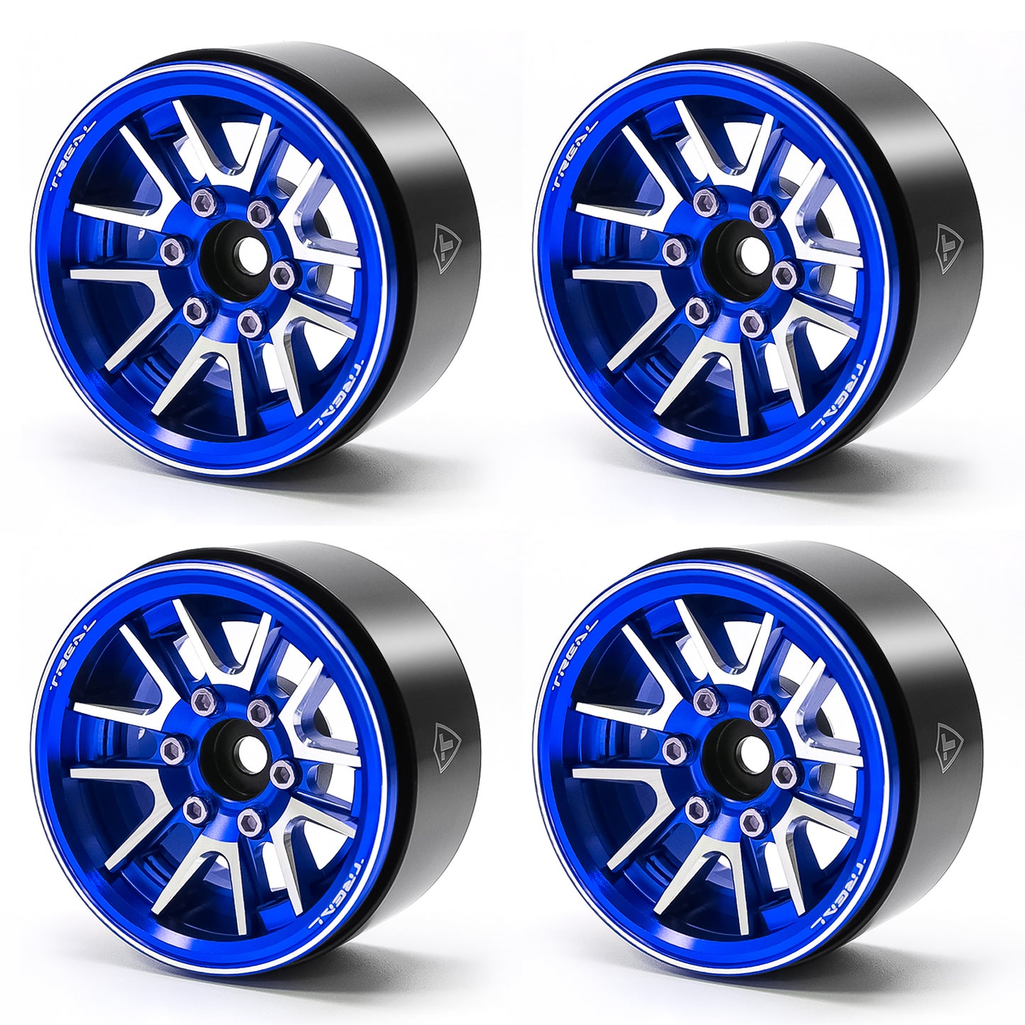 TREAL 1.9" Beadlock Wheel Rims (4pcs) for 1:10 RC Crawler Axial SCX10 III SCX10 II TRX-4 RC Car -Type L