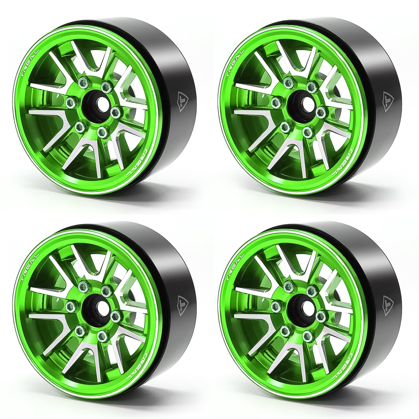 TREAL 1.9" Beadlock Wheel Rims (4pcs) for 1:10 RC Crawler Axial SCX10 III SCX10 II TRX-4 RC Car -Type L