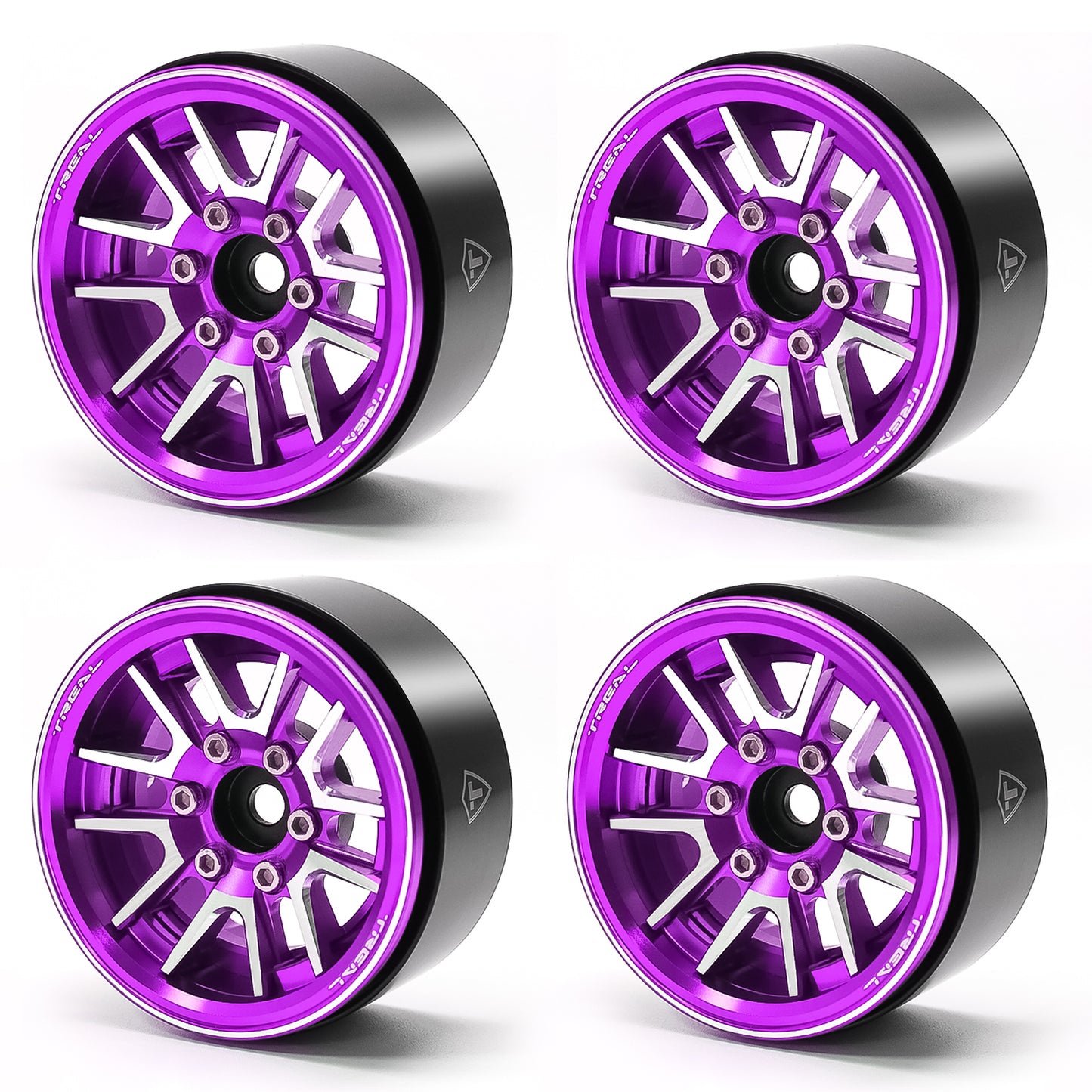TREAL 1.9" Beadlock Wheel Rims (4pcs) for 1:10 RC Crawler Axial SCX10 III SCX10 II TRX-4 RC Car -Type L