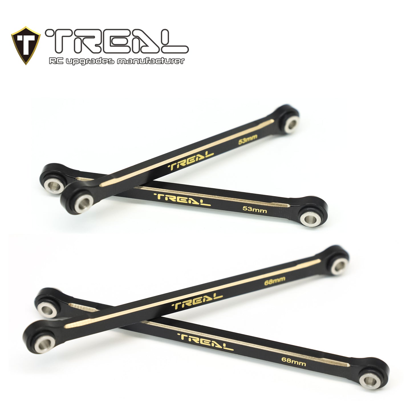 TREAL Brass Lower Links Set (4pcs) Lower Chassis 4-Links Upgrades Compatible with TRX4M 1/18 Scale