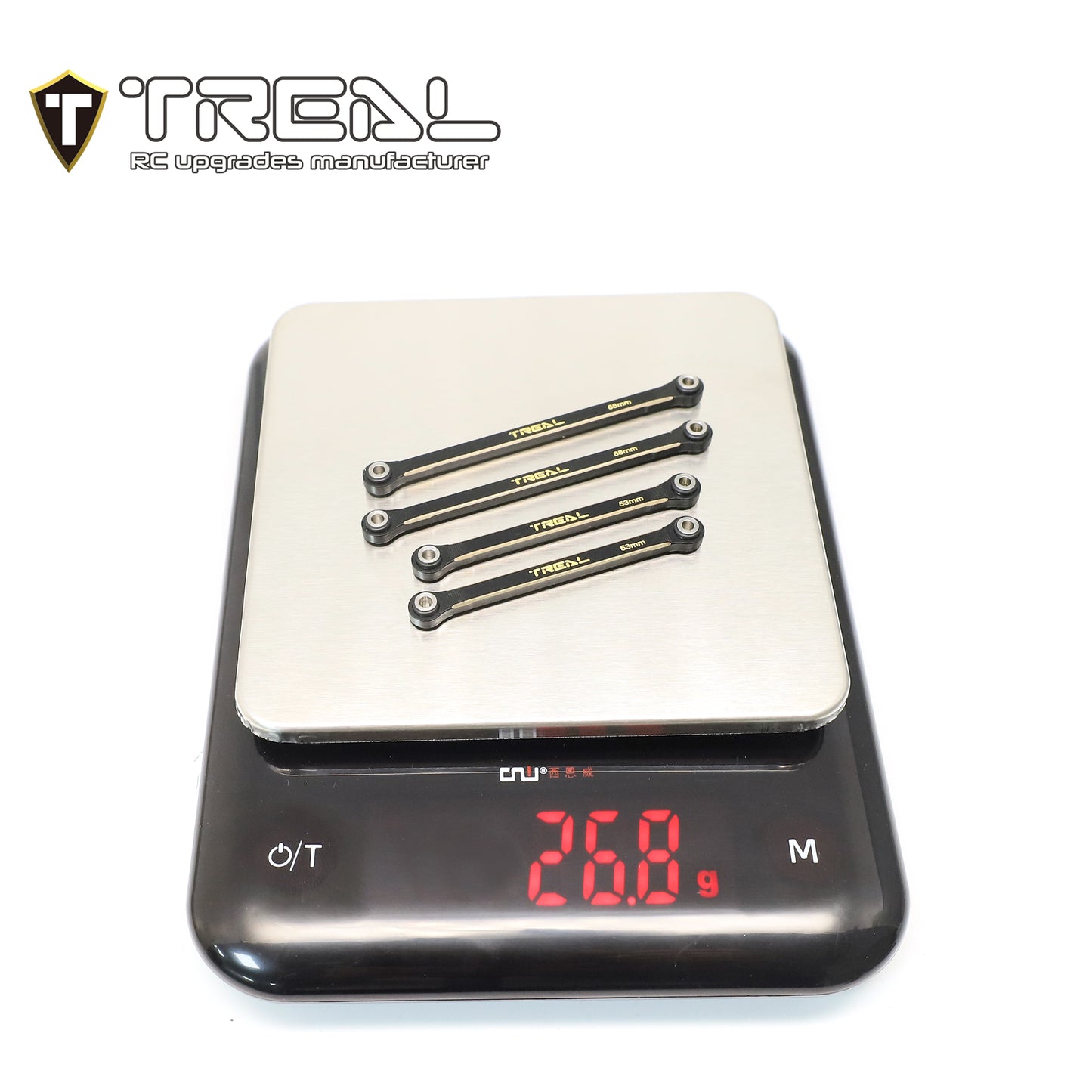 TREAL Brass Lower Links Set (4pcs) Lower Chassis 4-Links Upgrades Compatible with TRX4M 1/18 Scale