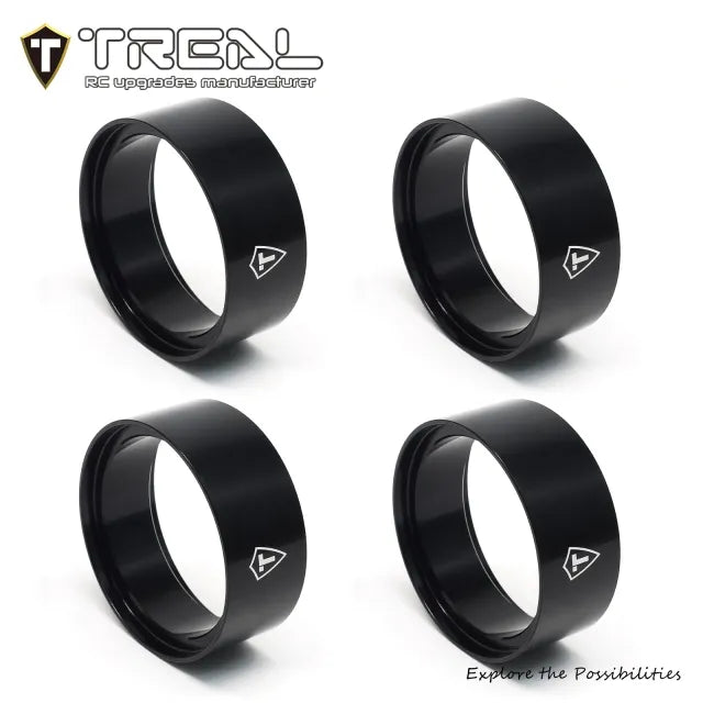 Treal Aluminum Center Rings for 1.55'' Beadlock Wheels 4pcs-Set Lighter Weight 21.5g/pc