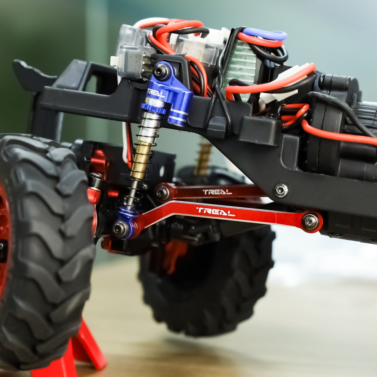 TREAL FCX24 High Clearance Links, Aluminum 7075 Chassis Lower Linkages (4p) for 1/24 FMS FCX24