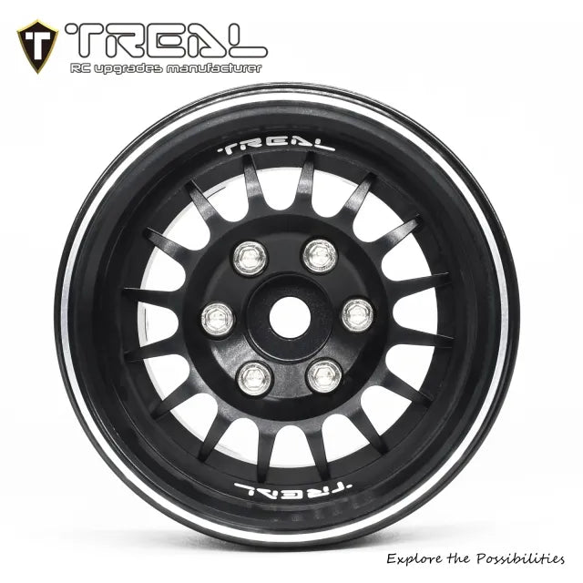 TREAL 1.9 Beadlock Wheel Rims Heavy Duty Multi Spoke CNC 1.9 Inch Wheels(4P) for 1:10 RC Crawler TRX-4 SCX10 III SCX10 PRO SCX10 II -Type N