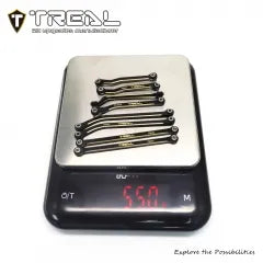 TREAL TRX-4M Brass High Clearance Chassis Links Upper and Lower Linkages Set (8pcs) for 1/18 TRX4M TRX4MT K10 F150 High Trail