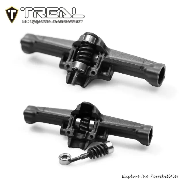 TREAL Harden Steel 2T/12T Axle Worm Gears Set for 1/30 Axial SCX30(Overdrive 33%)
