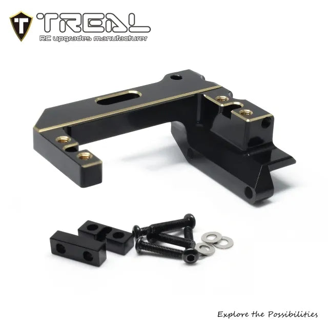 TREAL Brass Servo Mount Heavy Weight Upgrades for 1/10 Vanquish H10 Optic Black(64.6g/0.14lb)