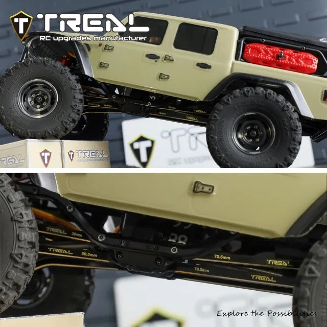 TREAL Brass High Clearance Links(8P) Heavy Weight 44g Chassis Linkages for SCX24 Gladiator Dodge Summit Axial 1/24 RC Crawler Car