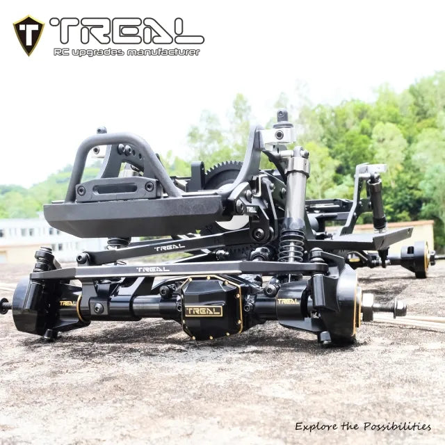 TREAL SCX10 PRO Links Set Aluminum 7075 CNC Machined Lower Upper Steering Linkages (13pcs) Upgrades Parts