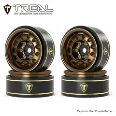 TREAL 1.0 Beadlock Wheels 12-Hole Classic Vintage Wagon Wheels for 1/24 RC Vehicle SCX24 FCX24-Type K