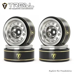 TREAL 1.0 Beadlock Wheels 12-Hole Classic Vintage Wagon Wheels for 1/24 RC Vehicle SCX24 FCX24-Type K