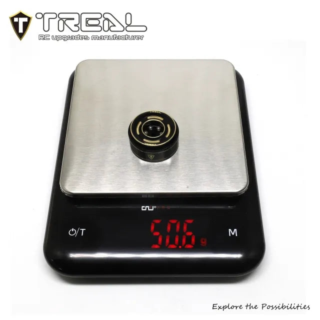 TREAL 1.0 Beadlock Wheels Brass Crawler Wheel Rims Weight (4P) Hubs Removable for SCX24 AX24 FCX24 TRX4M 1/24 1/18 RC Crawler, 50g/pc (Type C)