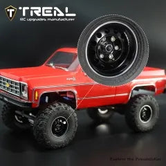 TREAL 1.0 Beadlock Wheels 12-Hole Classic Vintage Wagon Wheels for 1/24 RC Vehicle SCX24 FCX24-Type K