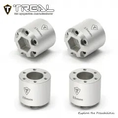 TREAL Aluminum 7075 Extended Wheel Hubs Widen Adaptors 15mm for 1/18 TRX4MT High Trail Wheels