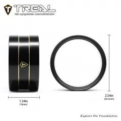 TREAL Brass Heavy Weight Center Internal Rings(2) for 2.2 Beadlock Wheels Compatible with 1/10 RC Crawler Car Ryft Wraith