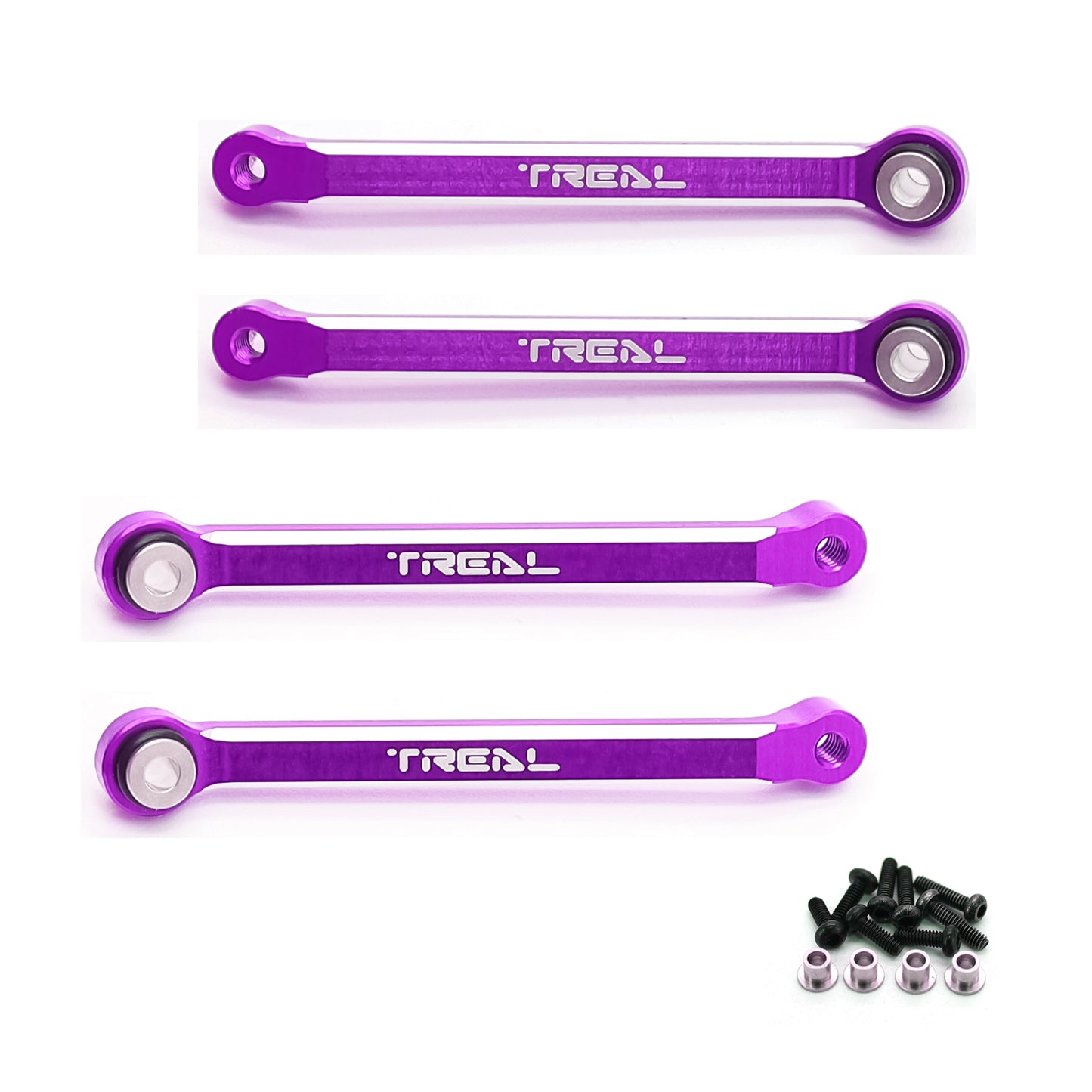TREAL FCX24 Upper Links Set (4pcs) Aluminum 7075 Upper Chassis 4-Links for FMS FCX24 1:24