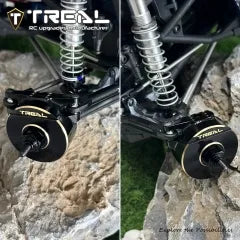 TREAL Brass Front Steering Knuckles Heavy Weight for Vanquish H10 Optic Upgrades Black(300g/0.66lb per Pair)