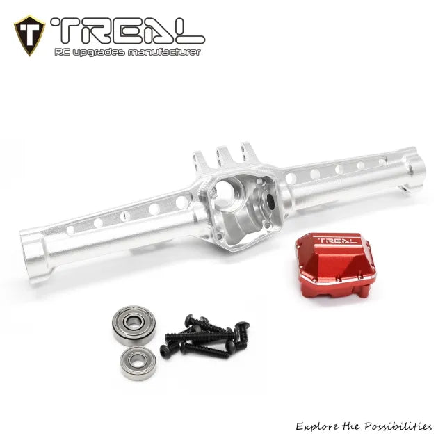 TREAL Aluminum 7075 Straight Rear Axle CNC Billet Machined Upgrades for SCX10 III Early Ford Bronco/Jeep CJ-7