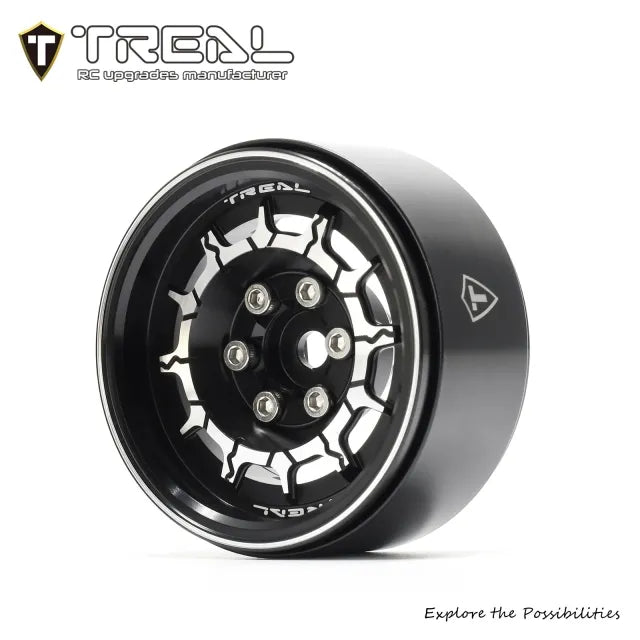 TREAL 1.9" Beadlock Wheel Rims (4pcs) for 1:10 RC Crawler Axial SCX10 III SCX10 II TRX-4 RC Car -Type M (v2)