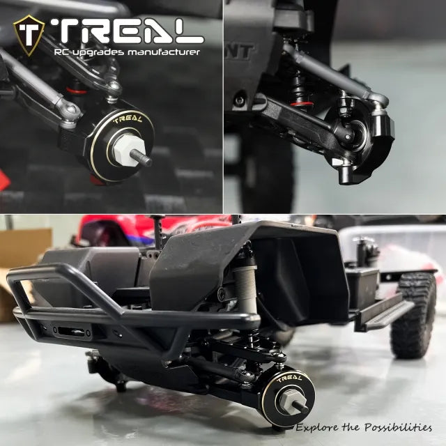 TREAL Brass Front Steering Blocks Knuckles(2) Heavy Weight 90g/pc for Element RC Enduro Utron SE IFS2