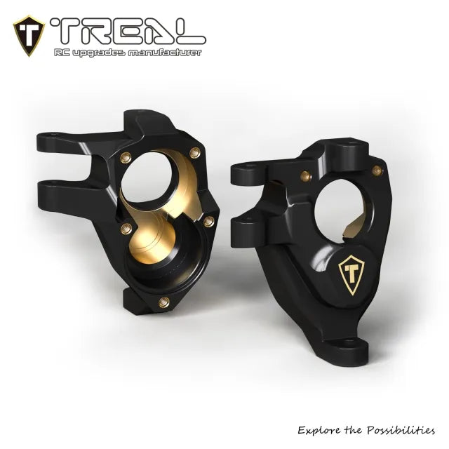 TREAL Brass Front Inner Portal Covers Steering Knuckles (2) Heavy Weight for Vanquish VRD/VS4-10