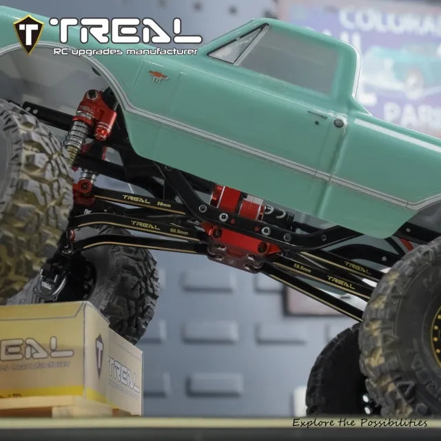 TREAL Brass High Clearance Links(8P) Heavy Weight 37g Chassis Linkages for SCX24 C10 JLU Bronco 4Runner Axial 1/24 RC Crawler Car