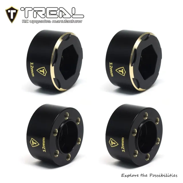 TREAL 2.2 Wheel Hubs Brass Weights 9mm/12mm/15mm Widen Adapters Compatible with 1/10 RC Crawlers