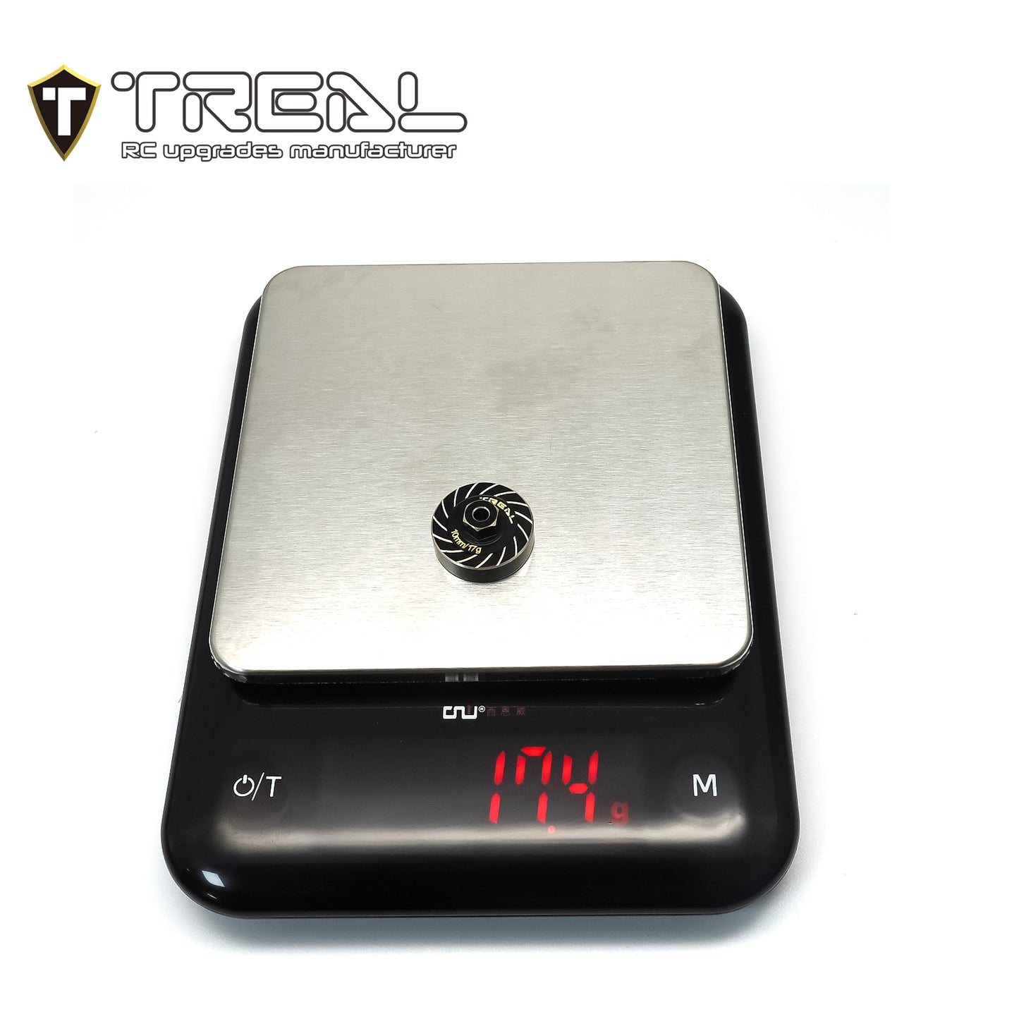 TREAL Brass Extended Wheel Hubs 7mm*10mm Hex, Axle Counter Weight 17g/pc (4pcs) Wheel Spacer for 1/18 TRX4M (Black)