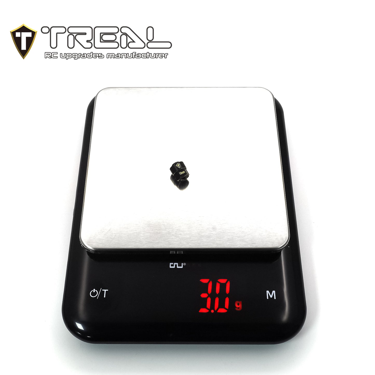 TREAL Brass Extended Wheel Hubs 7mm*10mm Hex, 3g/pc (4pcs) for 1/18 TRX4M Defender and Bronco (Black)