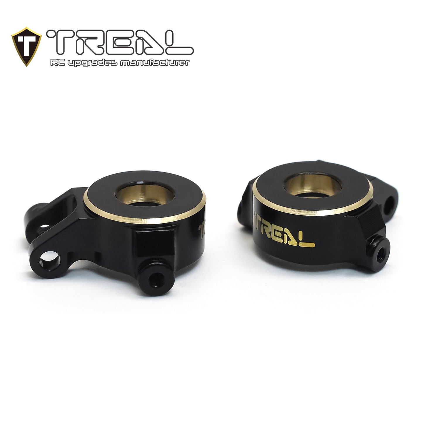 TREAL Brass Front Steering Knuckles Set 9.7g/pc (2P) L&R Heavy Weight Upgrades for 1/18 TRX4M Defender Bronco