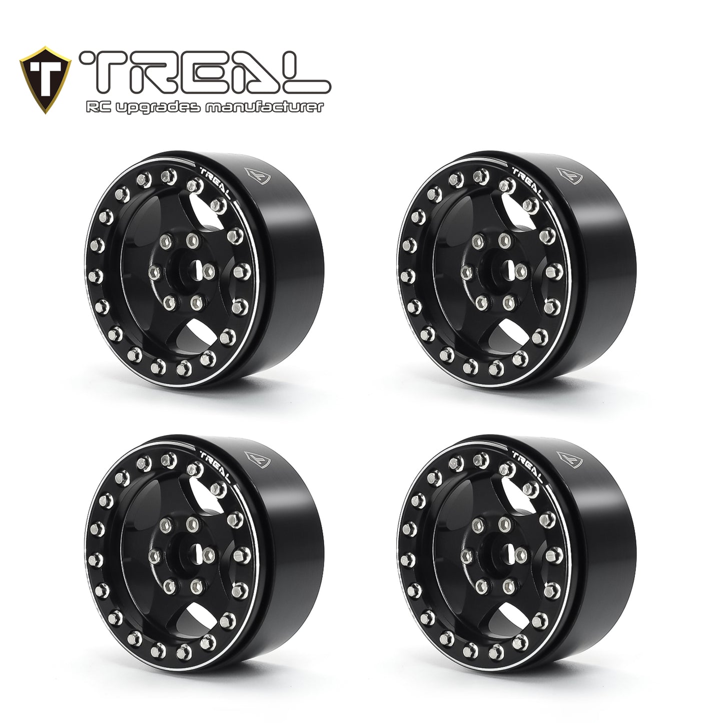 Treal 1.9 Wheels (4pcs) Beadlock Crawler Wheels for 1:10 Scale RC Truck-Type E