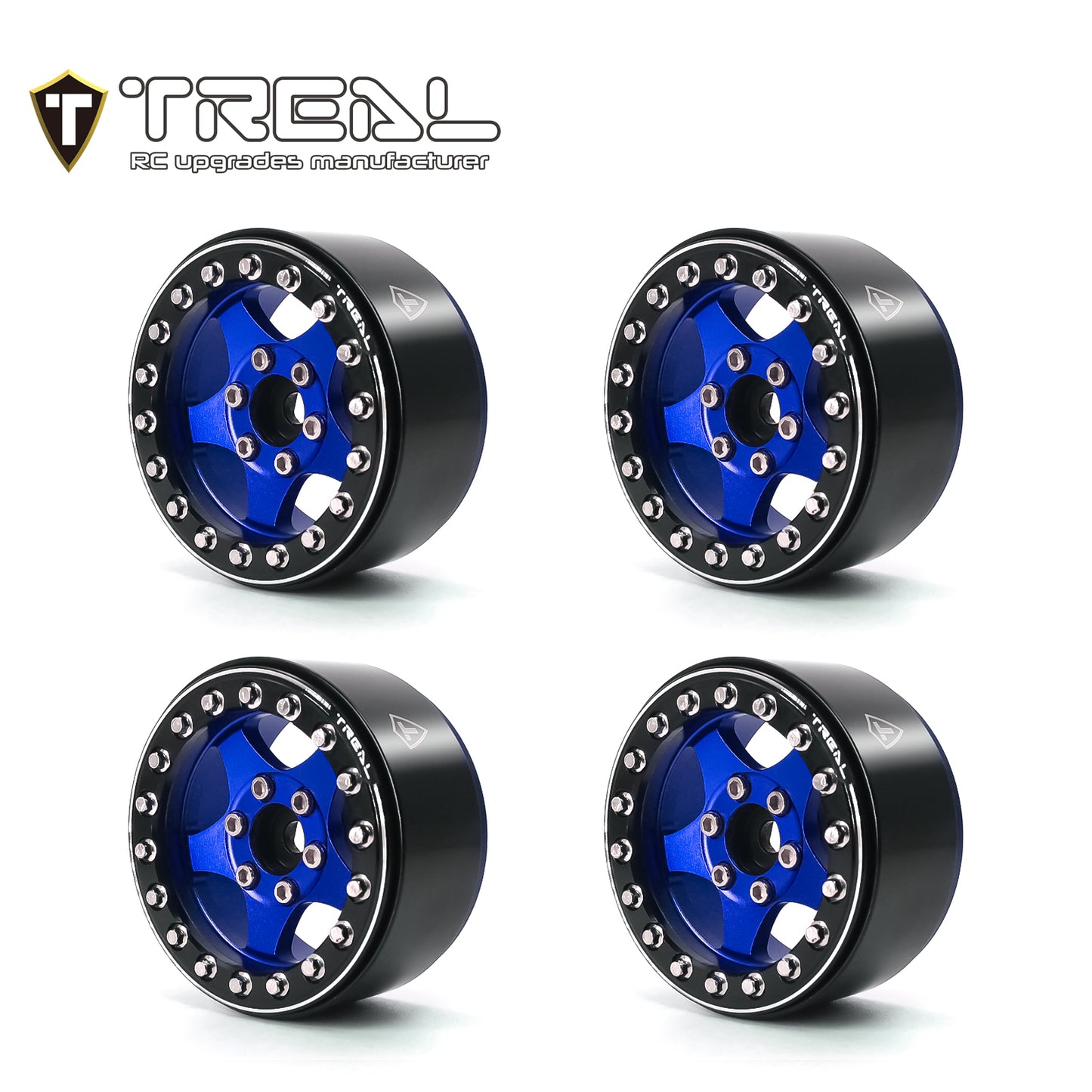 Treal 1.9 Wheels (4pcs) Beadlock Crawler Wheels for 1:10 Scale RC Truck-Type E
