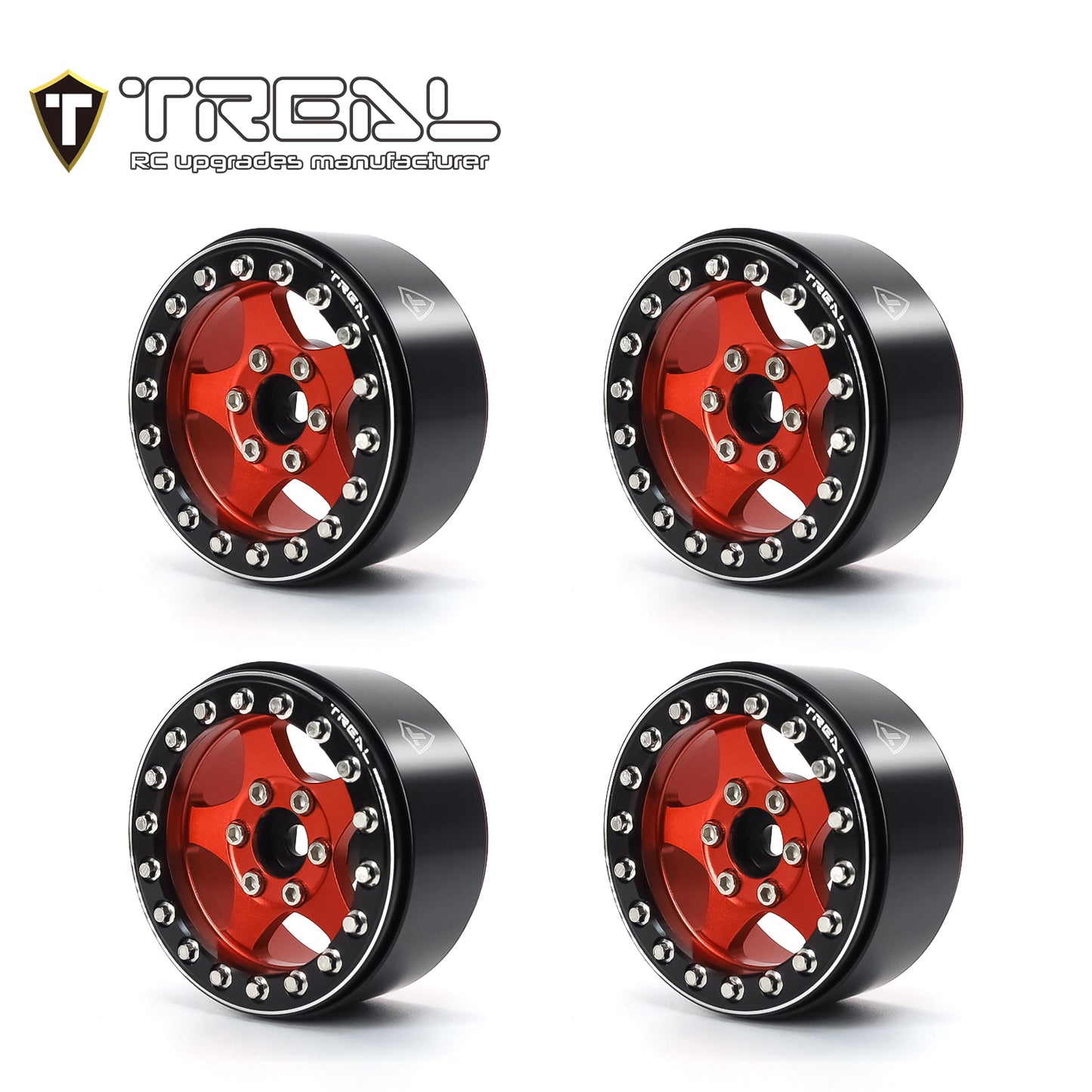 Treal 1.9 Wheels (4pcs) Beadlock Crawler Wheels for 1:10 Scale RC Truck-Type E