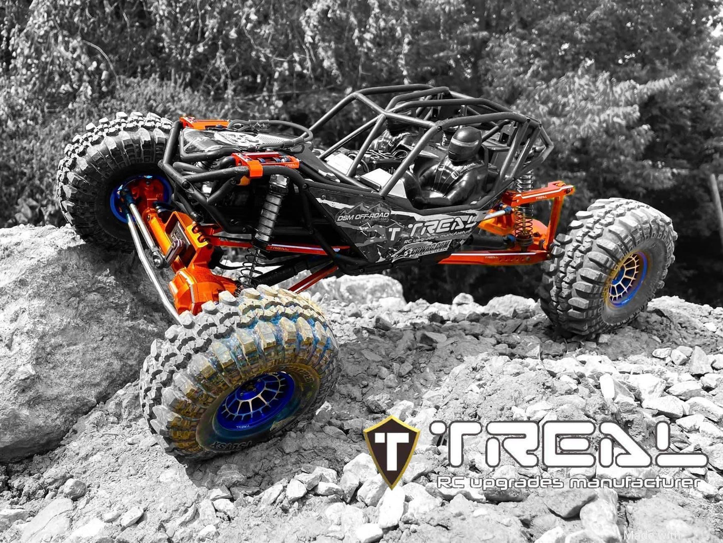 Treal Aluminium 2.2 Beadlock Wheels Rims(2)pcs Fit RC Crawler Mud Truck 2.2 Tires for Ryft Wraith RR10 -Type A