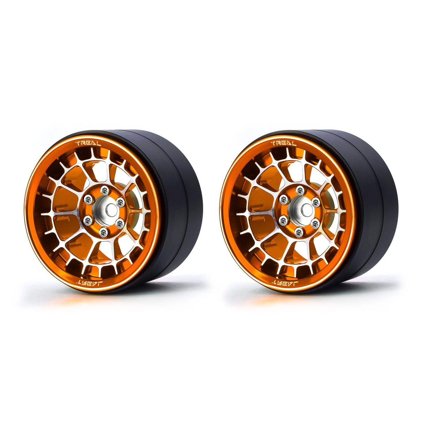 Treal Aluminium 2.2 Beadlock Wheels Rims(2)pcs Fit RC Crawler Mud Truck 2.2 Tires for Ryft Wraith RR10 -Type A