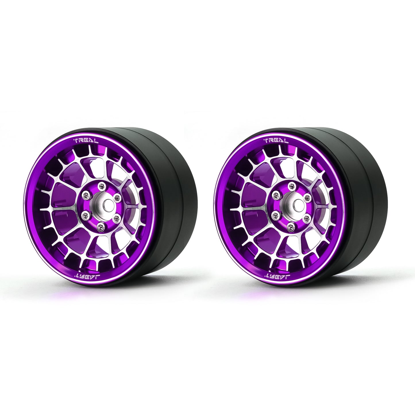 Treal Aluminium 2.2 Beadlock Wheels Rims(2)pcs Fit RC Crawler Mud Truck 2.2 Tires for Ryft Wraith RR10 -Type A