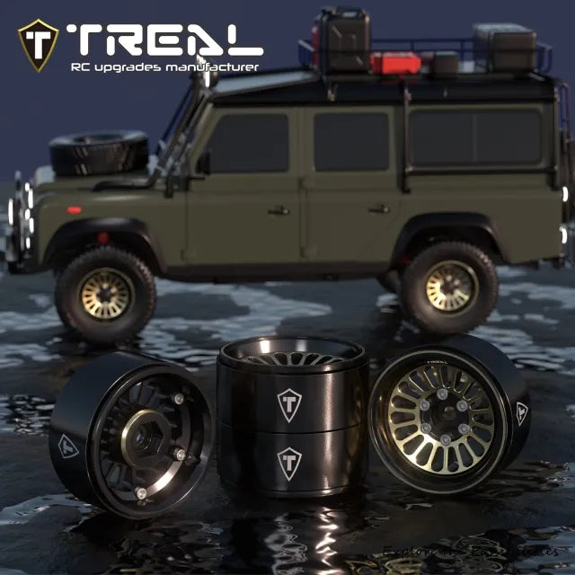 TREAL 1.9 Brass Beadlock Wheels Heavy Weights(215g/0.47lb per wheel) for 1/10 Scale Crawlers TRX4 SCX10 III Gen8 Ascent H10 VS4-10